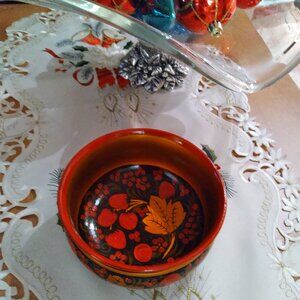 Vintage - Host Pick ~~~Ukraine, Vintage Wooden Bowl, Unique hand painting